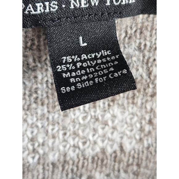 Madison Plaid Knit Cardigan Sweater Womens Large Open Front Layering Rhinestone - Picture 14 of 14